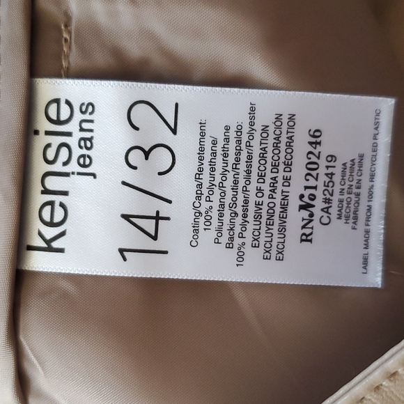 Kensie Jeans Vegan Leather Short Size 14/32 - Picture 5 of 8